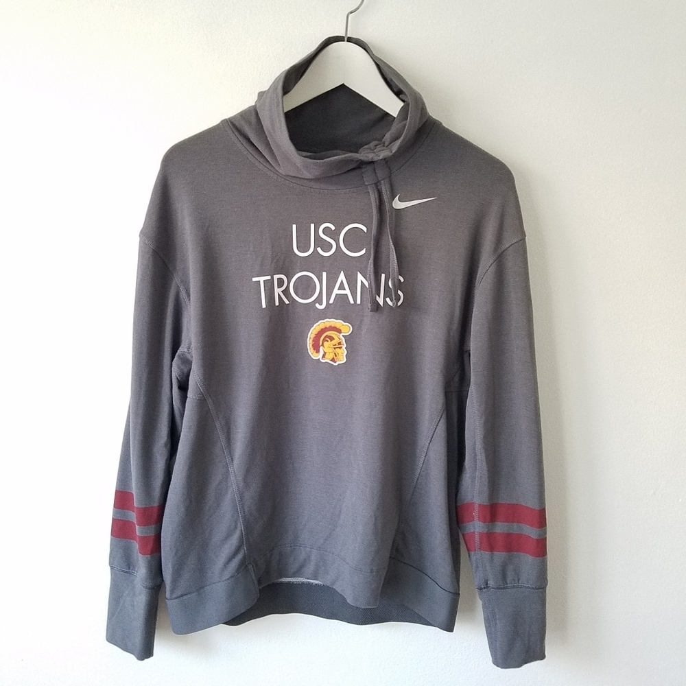 Nike Dri-fit USC Trojans Mockneck Longsleeve Pull-over Sweater Size Medium